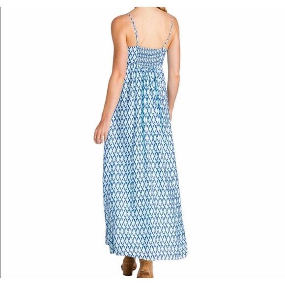 Vineyard Vines Lattice Print Tie Front Maxi Dress Size 10 - Picture 4 of 9